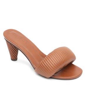 Sandal Settee Cushion Heels Conhaque